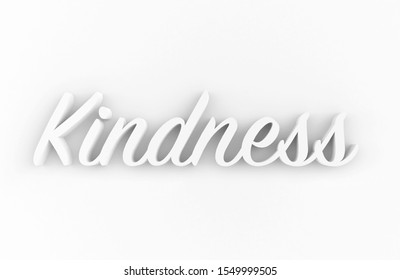 Kindness 3D generated text isolated on white background