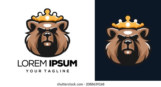 King Bear Esport Logo Design Template