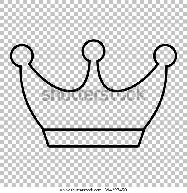 King Crown Line Icon On Transparent Stock Illustration 394297450