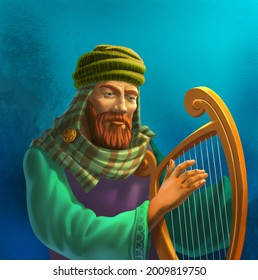 King David Playing The Harp