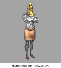 King Nebuchadnezzar's Dream Statue (Daniel's Prophecies) 3D Illustration