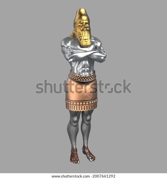 King Nebuchadnezzars Dream Statue Daniels Prophecies Stock Illustration ...