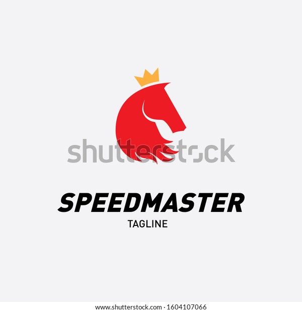 king red horse\
with crown logo template design vector, emblem, design concept,\
speed, creative symbol or\
icon