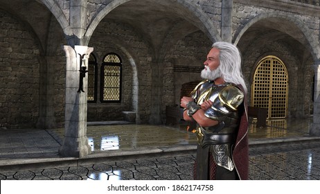 King Solomon. The Richest King Of The People Of Israel, With Knowledge And Wisdom. 3D Illustration, 3D Rendering, 3D Art.