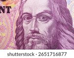  King Stephen I a closeup portrait from Hugarian money - Forint