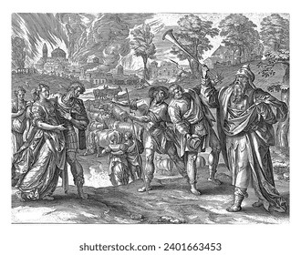 The king throws a wedding feast for his son. He sends his servants to invite the wedding guests, but they will not come. In the background, some people can be seen killing the servants.