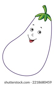 King Of Vegetables Brinjal  Cartoon Image Illustration