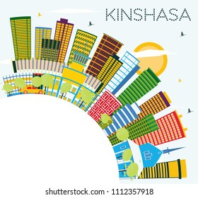 Kinshasa Skyline With Color Buildings, Blue Sky And Copy Space. Business Travel And Tourism Concept With Modern Architecture. Kinshasa Cityscape With Landmarks.