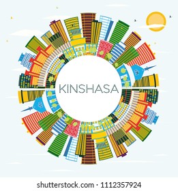 Kinshasa Skyline With Color Buildings, Blue Sky And Copy Space. Business Travel And Tourism Concept With Modern Architecture. Kinshasa Cityscape With Landmarks.