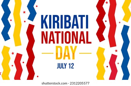 Kiribati national day wallpaper with colorful design and shapes along with typography. - Powered by Shutterstock