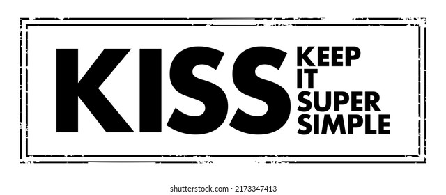 Kiss Keep Super Simple Acronym Text Stock Illustration 2173347413