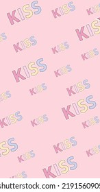 Kiss Wallpaper On The Pink Background 