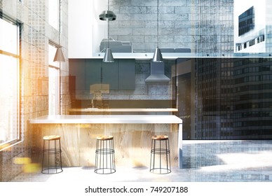 Kitchen Interior Concrete Walls Gray 260nw 749207188 