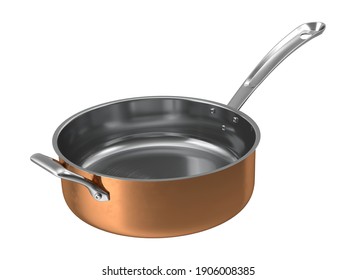 Kitchen Sauté Pan 3D Illustration On White Background