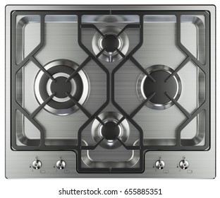 Kitchen Stove Top View. Isolated On White Background 3d