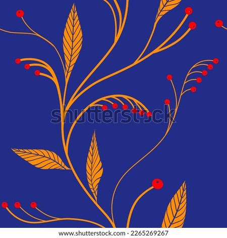 Klasik simle pattern flower on blue background