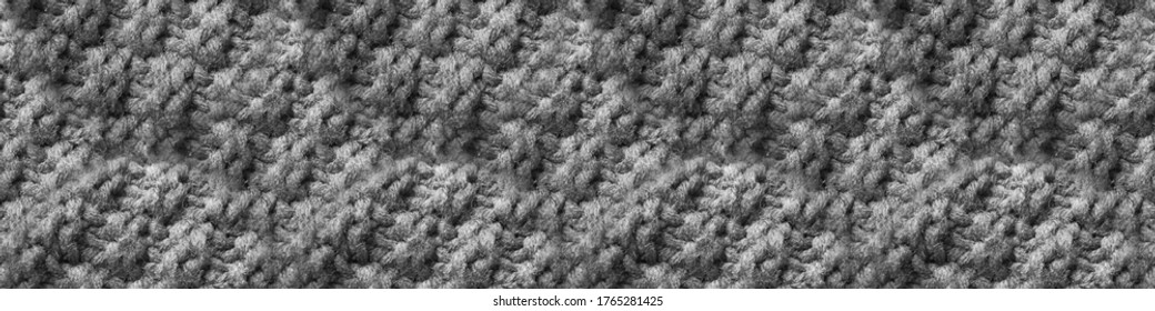 Knit Fabric Pattern. Gray Knitting Pattern Seamless. Metal Knit Textures. Scandinavian Sweater. Smoke Seamless Needlework. Scandinavian Knitted. Monochrome Needlework.