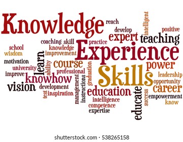 Knowledge Skills Experience Word Cloud Concept Stock Illustration ...