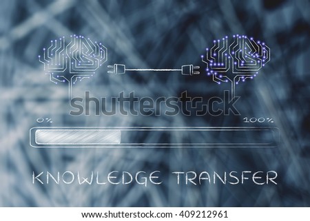 knowledge transfer electronic circuit brains connected stock