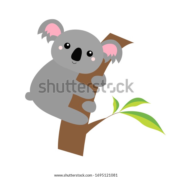 Koala Bear Face Head On Tree Stock Illustration 1695121081 | Shutterstock