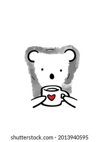 Koala Bear Morning Drink Character