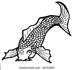 Hand Drawn Outline Koi Fish Japanese Stock Vector (Royalty Free) 531017401