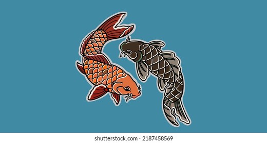 Koi Japanese Fish Yin Yang
