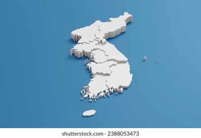 Korea Peninsula Map. 3D Rendering - Powered by Shutterstock