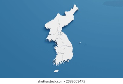 Korea Peninsula Map. 3D Rendering - Powered by Shutterstock