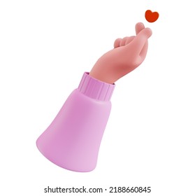 Korean Love Sign Symbol. Heart Gesture 3d Rendering