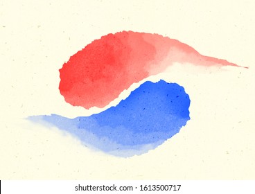 The Korean National Flag On Paper