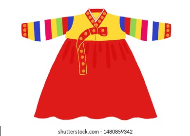 Korean Traditional Dress Hanbok Illustration