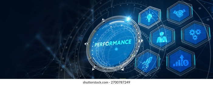 KPI key performance indicator increase optimization business and industrial process. 3d illustration