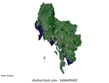 Krabi, Thailand Map (3D Illustration)