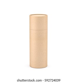 Kraft Brown Paper Tube Tin Can Packaging Mockup, 3d Rendering