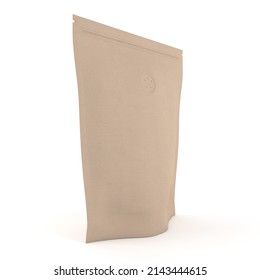 Kraft Coffee Bag 3D Rendering
