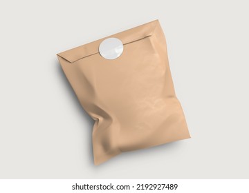 Kraft Paper Bags Treat Candy Bag Mockup 3D Rendering