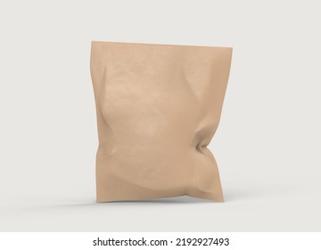 Kraft Paper Bags Treat Candy Bag Mockup 3D Rendering