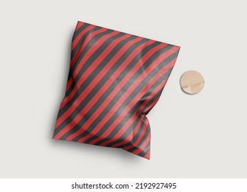 Kraft Paper Bags Treat Candy Bag Mockup 3D Rendering