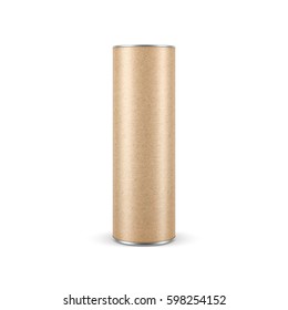 Kraft Paper Snack Tube TIN CAN Mockup, Packaging, 3d Rendering