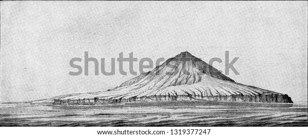 Krakatoa Volcano Before Eruption 18 Vintage のイラスト素材