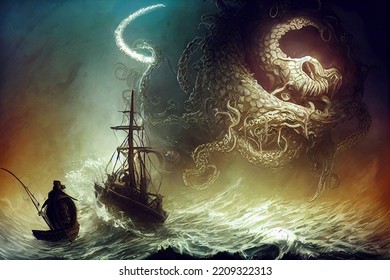 Kraken attacking Pirate Ship