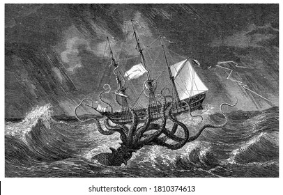 Kraken, From The Dictionary Of Word And Things, 1888.