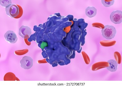 KRAS G12C Mutation In Non-small Cell Lung Cancer (NSCLC) - Closeup View 3d Illustration