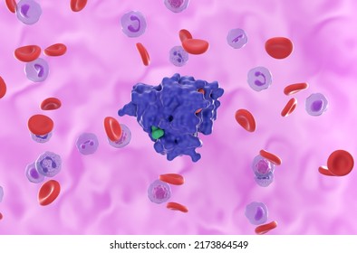 KRAS G12C Mutation In Non-small Cell Lung Cancer (NSCLC) - Isometric View 3d Illustration