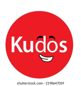 Kudos Round Bage, Label, Sign, Icon On A White Background.