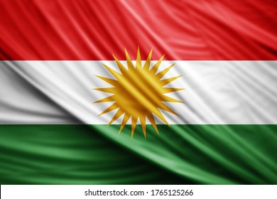 
Kurdistan flag of silk-3D illustration