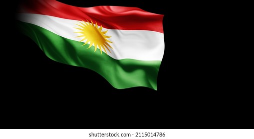 Kurdistan flag of silk-3D illustration
