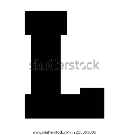 L letter college jersey sports font on white background. Isolated, no background illustration. Photo stock © 