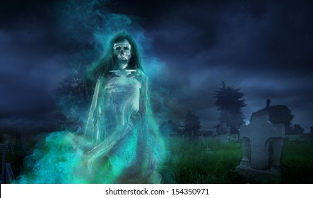 La Llorona Mexican Scary Ghost Floating Stock Illustration 154350971 ...